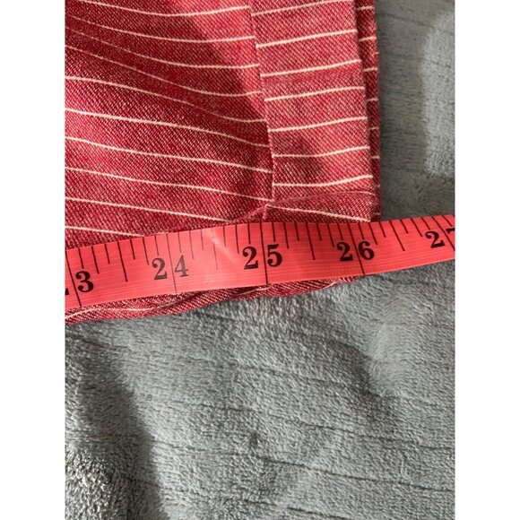 Almost Pink Tie Waist Pants Medium Red White Striped  Casual Y2K - Picture 4 of 6